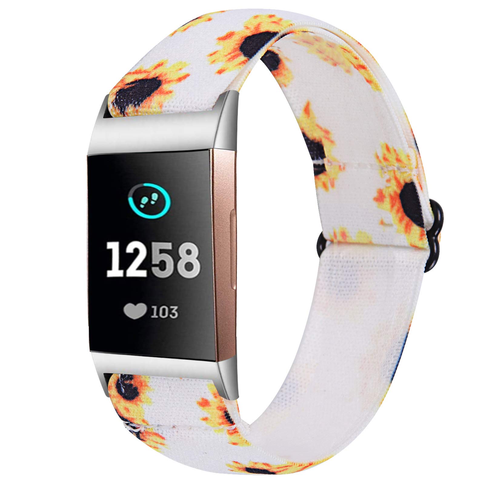 Triblanc Compatible with Fitbit Charge 3/Charge 4 Nylon Soft Strap Stretchy Elasticity Replacement Band for Fitbit Charge 3 / Charge 4, Bands with Men and Women