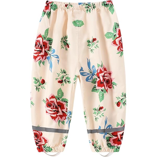Pantalon De Pluie Enfant Imperméable - Coupe-vent, Léger, Réfléchissant, Bretelles Réglables