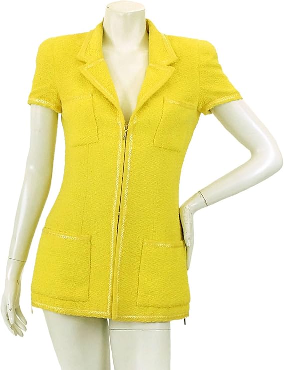 Amazon シャネル Chanel ツイード ジャケット 半袖 イエロー サイズ 36 95p レディース 中古 90031438 コート ジャケット 通販