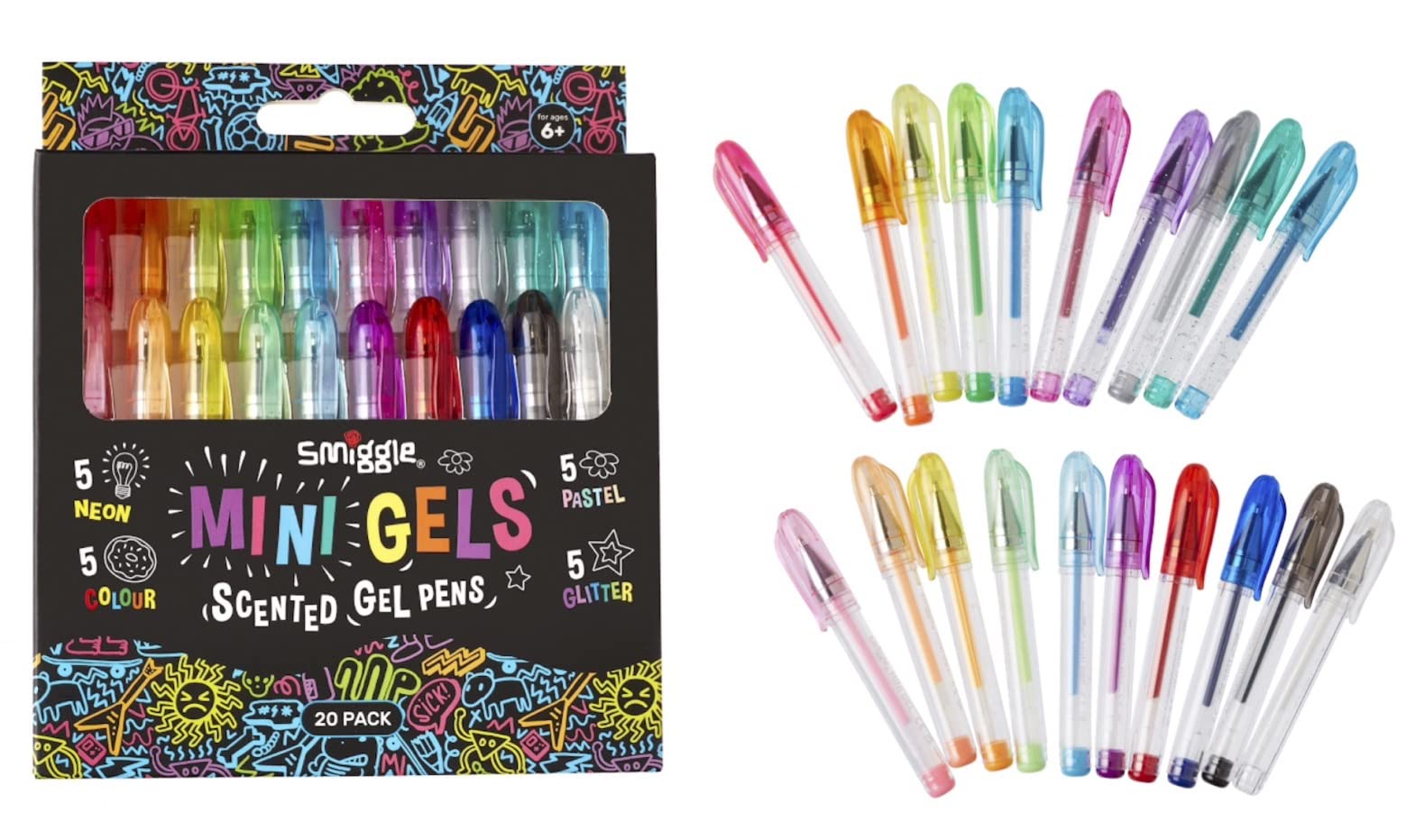 Smiggle Mini Gel Pens x20 Coloured Scented Multi-Pack