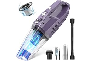 Bossdan Handheld Vacuum Cordless,Car Hand Held Vacuum Cordless Rechargeable with Multi Accessories/LED Light,Lightweight Mini Portable Dust Rechargeable for Car,Office and Home Cleaning