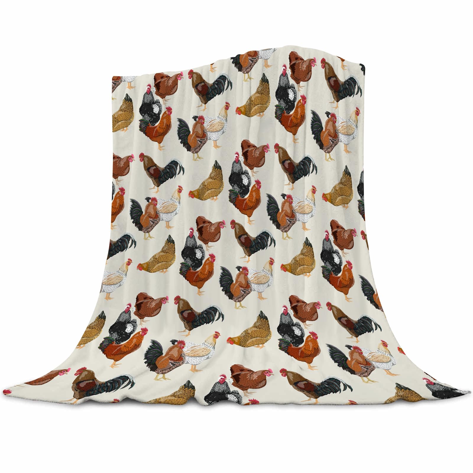 Gaakvrr Chicken Blanket Soft Warm Throw Blanket Bed Blankets & Throws for Living Room Decor Chicken Gifts for Kids Adults 150x200cm(60x80 Inch)