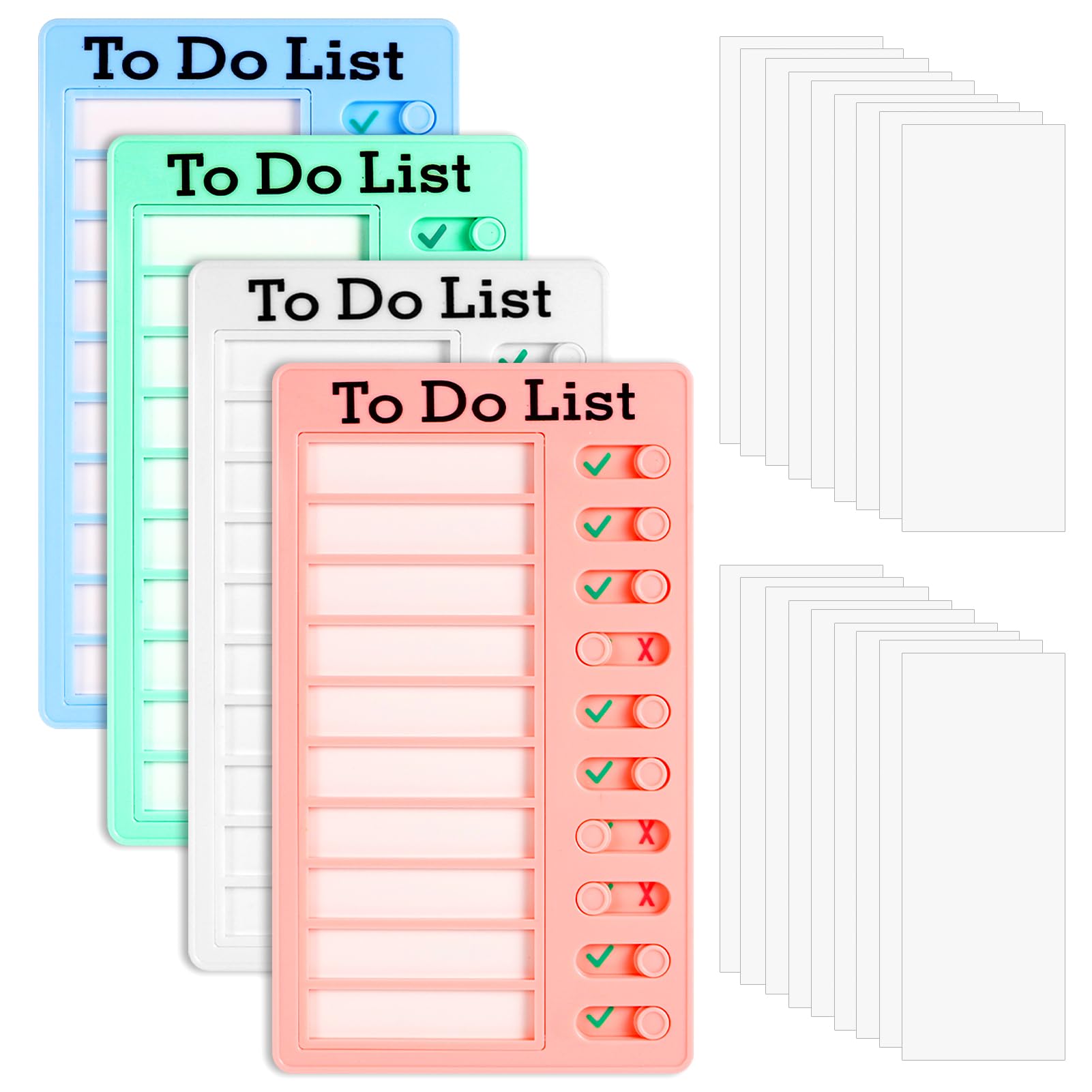 Chores Chart for Kids,4Pcs to Do List, Checklist Board Detachable Reusable Daily Schedule Behavior Chart,Memo Checklist Chore Chart Planner Board