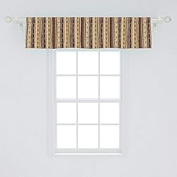 Ambesonne Tribal Window Valance, Striped Pattern