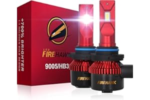 Firehawk 2026 New 9005/HB3/H10/9145 LED Headlight Bulbs, 50000LM Japanese Chips, 700% Brighter, 6000K Cool White, All-in-One 