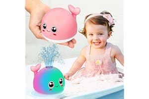 TFS TOP · FANS TFS TOP·FANS Bath Toy Baby Girl Gift: Pink Whale for 6-12 Months Old Infant Girl Light Up Fountain Bathtub Water Toys 3 4 5 7 8 9 10 15 Birthday Shower Gifts 18-24 Newborn Essentials Stuff Accessories
