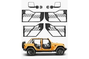 VEVOR Jeep Tube Doors, 4-Door, Hunting Style Jeep Tubular Door with DOT Certified Rear View Mirrors, Jeep Doors with Rear Mirrors for 2018-2024 Jeep Wrangler JL & 2020-2024 Jeep Gladiator JT