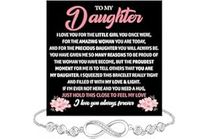 MAPILENG To My Daughter Bracelet From Mom Or Dad With Heartfelt Message & Elegant Box, Sentimental Gifts For Daughter, Jewelry Gift For Little Girl From Mother and Father On Birthday, Graduation, Christmas