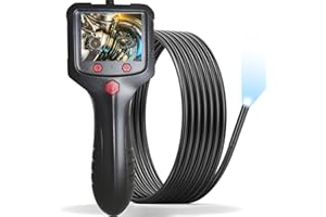 EFUTONPRO Industrial Endoscope Camera with Light, 1080P HD Borescope Inspection Camera, 5.5mm Thin Snake Scope Camera with 2.4'' Screen, Flexible Semi-Rigid Cable for Sewer, Drain, Plumbing Check(16.4FT)