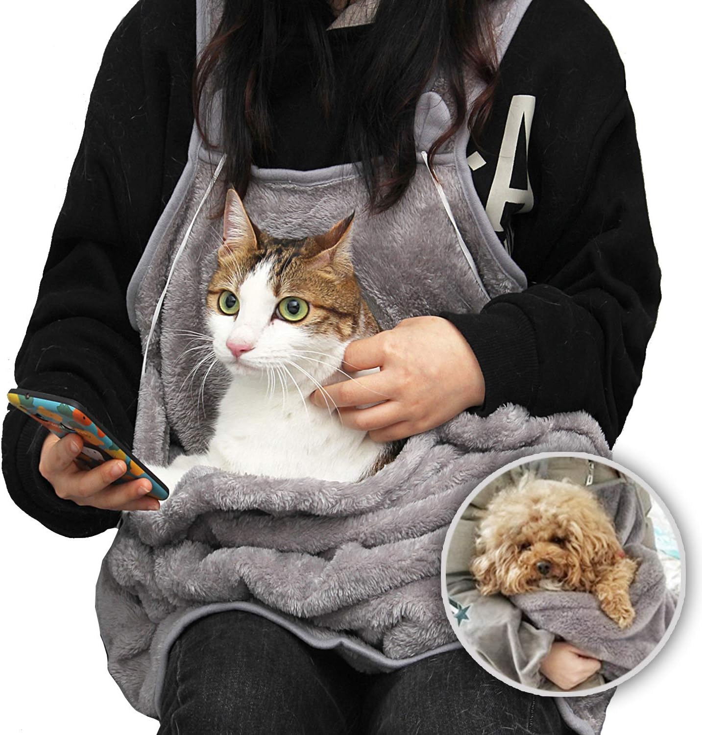 Amazon Mollxz 猫用エプロン 犬 キャリーバッグ 抱っこ紐 猫 ペット 抱っこ用エプロン 寝袋 カンガルー いつも一緒ポケット 飛び出し防止 ペットスリング ペット用品 ダークグレー Mollxz ペット用品 通販