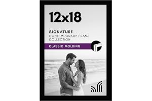 Americanflat 12x18 Picture Frame - Engineered Wood - Black | Shatter-resistant glass, hangs vertical or horizontal, sawtooth 
