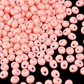 Yholin 4000pcs Glass Seed Beads Bulk, 3x6mm Teardrop Shape Lotus root pink Seed Beads Small Pony Beads for DIY Craft Projects Bracelets Necklace Jewelry Making
