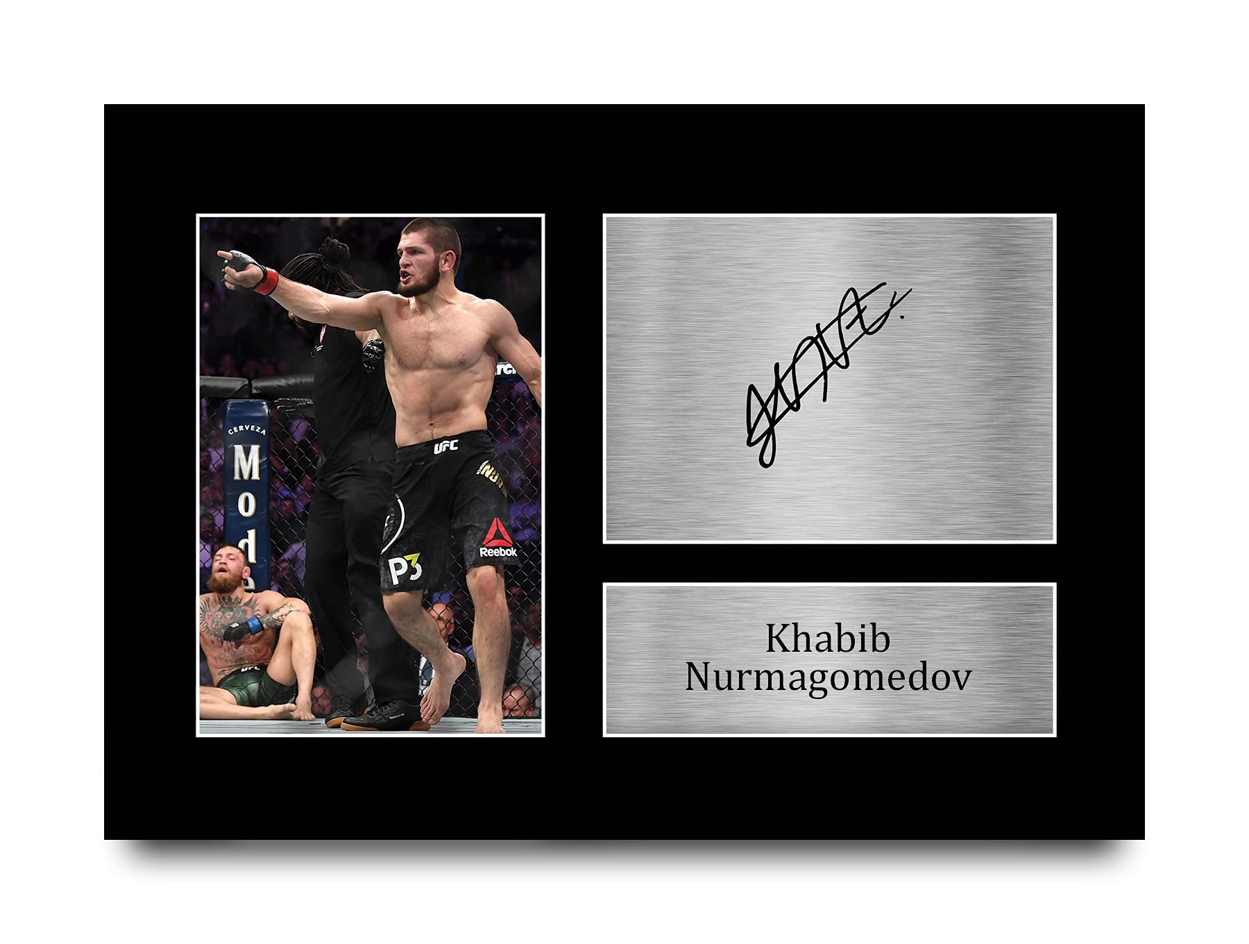 HWC Trading Khabib Nurmagomedov MMA Gifts Printed Signed Autograph Picture for UFC Memorabilia Fans - A4