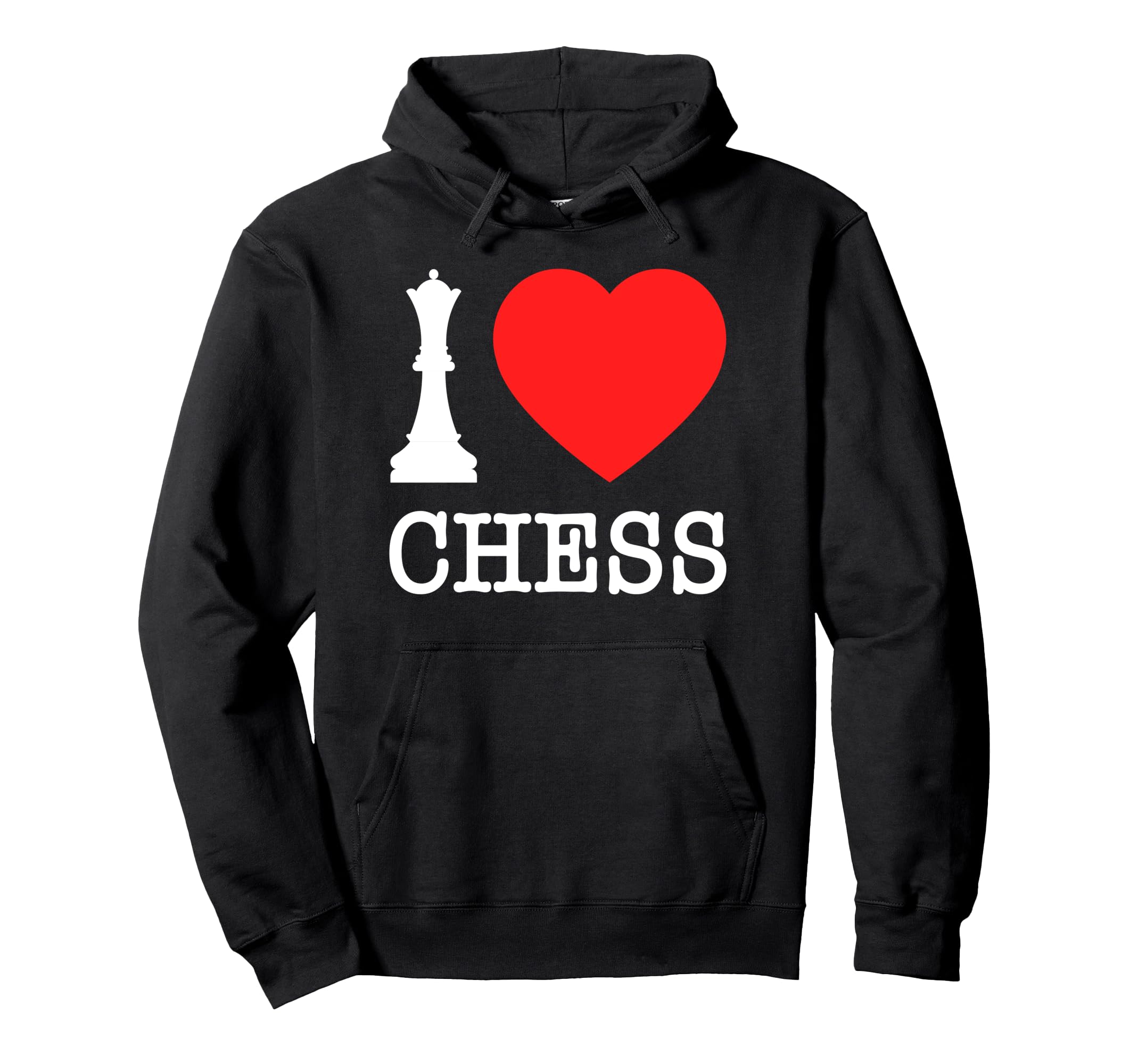 I Love Chess Player White Queen Chess Piece Heart Club Lover Pullover Hoodie