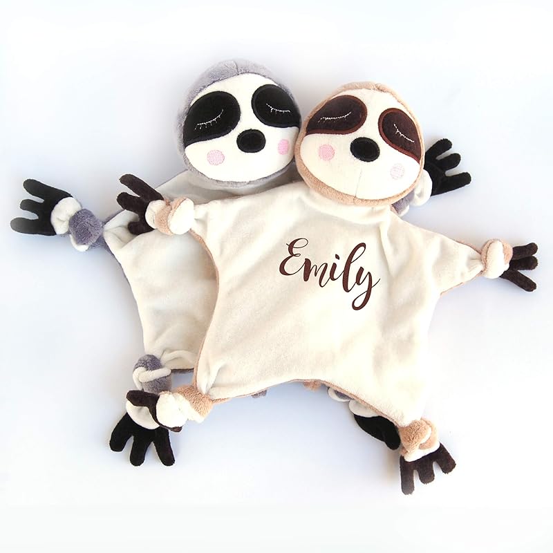 personalized sloth baby blanket