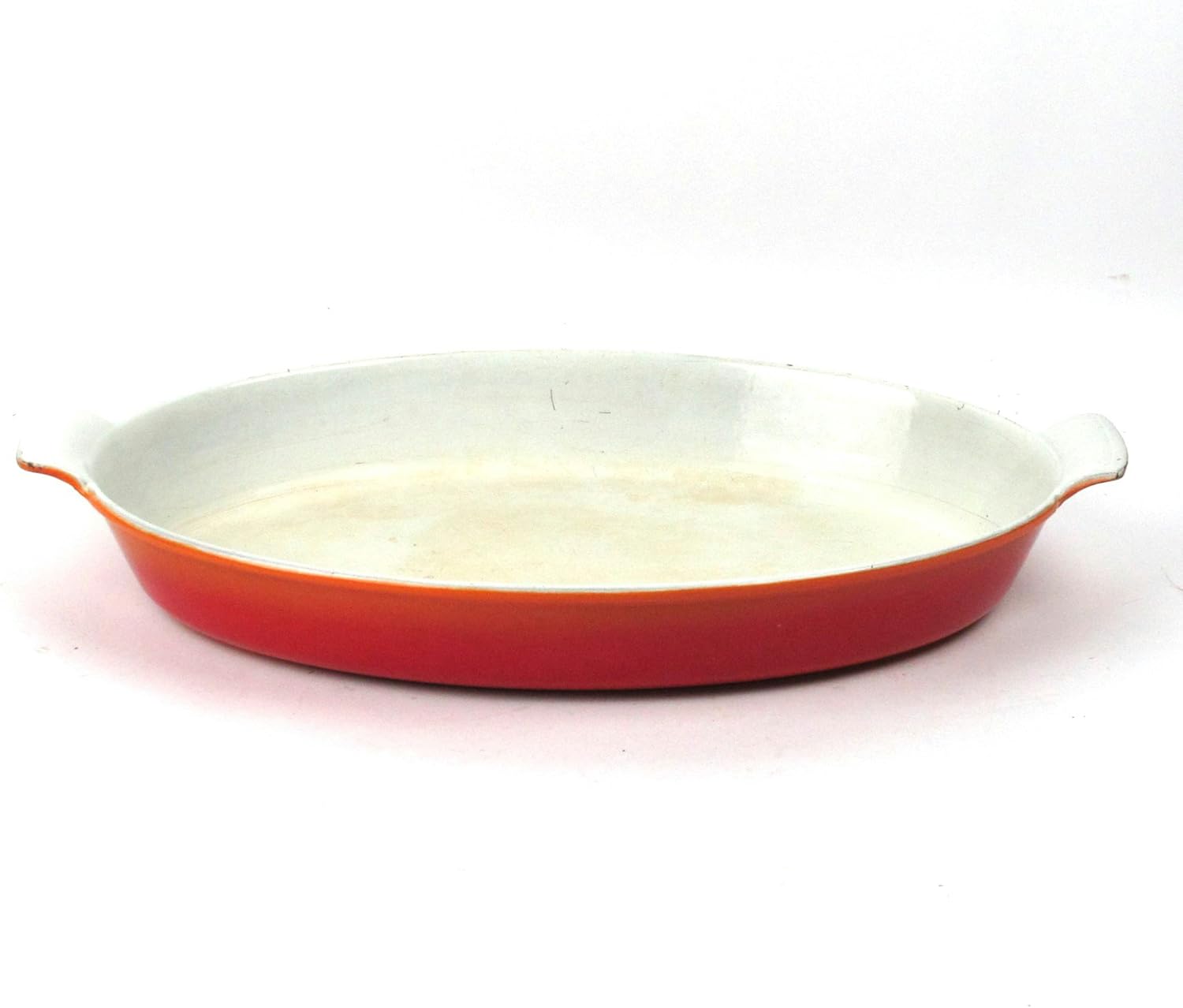 Vintage Descoware Orange/red Cast Iron Enamel Casserole Dish Belgium