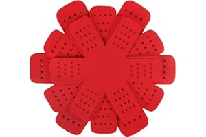 BYKITCHEN Pan Pot Protectors, Larger & Thicker Pan Protector with Stars, Set of 12 and 3 Different Sizes, Red Pot Divider Pads for Protecting and Separating Your Cookware