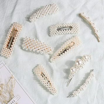 Amazon Com Pearl Hair Barrettes For Women Girls 12pcs Fashion