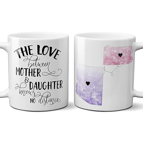 the love between mother and daughter knows no distance mug