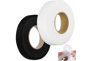 joaoxoko Hem Tape,2 Rolls No Need to Sew Hemming Tape-On Fabric Fusing Tape for Hemming Clothes Jeans Dresses Pants, 140 YardsHemmingTape for Pants (Black + White) (140Yards)