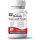 Dr. Kids Children’s Pain and Fever Chewable Gels – Pain Relief and Fever Reducer for Kids Ages 2–11, 80 mg Chewable Acetaminophen for Headache, Sore Throat, Cold & Flu, Pineapple Flavor, 26 Count
