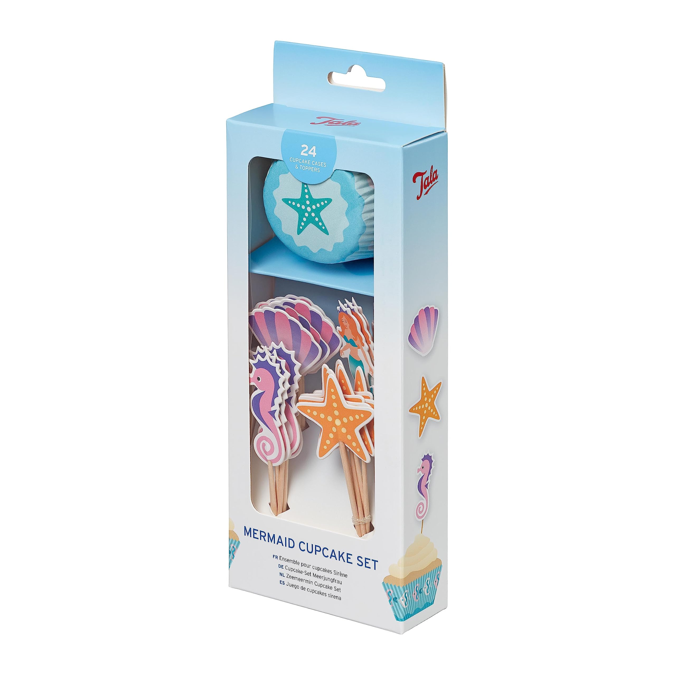 Tala Mermaid Cupcake Topper Set, Includes 24 Cases and Toppers, Mermaid Designs