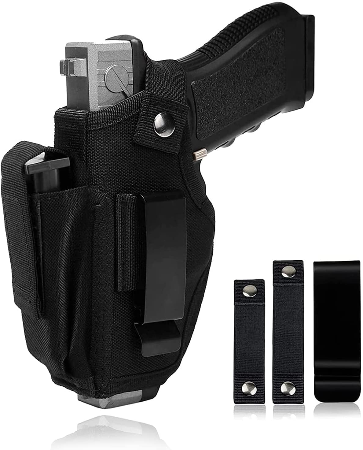 ZONSUSE Universal IWB Gun Holster Bag, Tactical Pancake Holster, Concealed Carry Handgun Pouch, PU Leather Pistol Case for Men/Women, Compatible Glock 17/19/23, 9mm, P99, M&P, S&W — image 1
