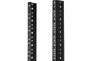 Tecmojo Vertical Server Rack Rail Pair Kit DIY Rack Rails Kit, 12-24 Screws x48 Included to Mount Equipment 2U-20U (18U)