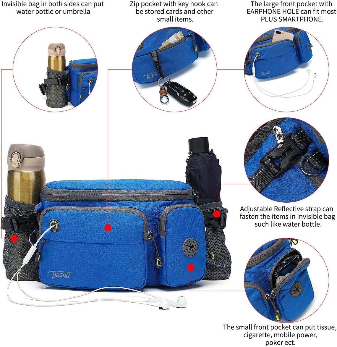 hiking bum bag with bottle holder