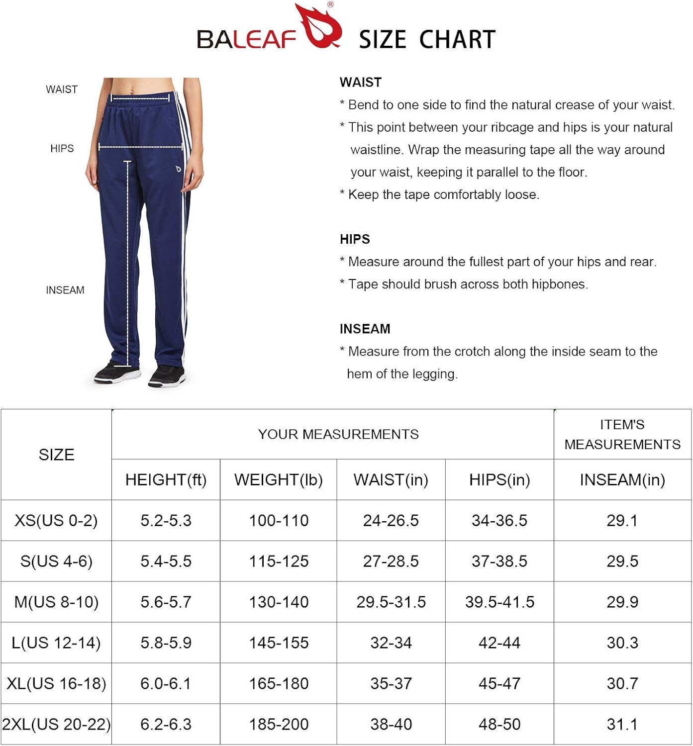 BALEAF Women's Track Pants Athletic Sports Sweat Pants Open Leg Jogger Sweatpants Zippered Pockets Lounge: Clothing