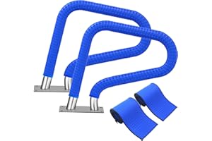 KETNET Pool Handrail Covers with Zippers 4 6 8 10 Ft Inground Swimming Pools Hand Rail Cover, Anti-Slip Cool Touch Heat Resistant, Blue, Non Slip Swim Pool Railing Ladder Stair Handle Grip (6 Feet 2 Pcs)