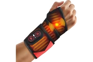 Cordless Heated Wrist Brace, Rechargeable Hand Massager with 3000mAh, Wrist Heaing Pad for Left Right Hand - Gifts for Women 