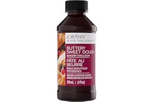 Lorann Oils Buttery Sweet Dough Bakery Emulsion: Authentic Sweet Dough Taste, Ideal for Amplifying Sweet Bready Notes in Baked Goods, Gluten-Free, Keto-Friendly, Sweet Dough Flavoring Essential