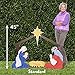 Outdoor Nativity Store Holy Family Nativity Scene - 3 Weatherproof Nativity Set Figures for Outdoor Christmas Decoration - Easy to Assemble & Store - Standard, White