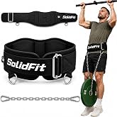 Dip Belt with Chain for Weightlifting Squat Pull Up Training Deadlift Gym | Adjustable Weight Lifting Belts for Men &amp; Women for Stability &amp; Lumbar Back Support Gym Workout Fitness Added Weight Training