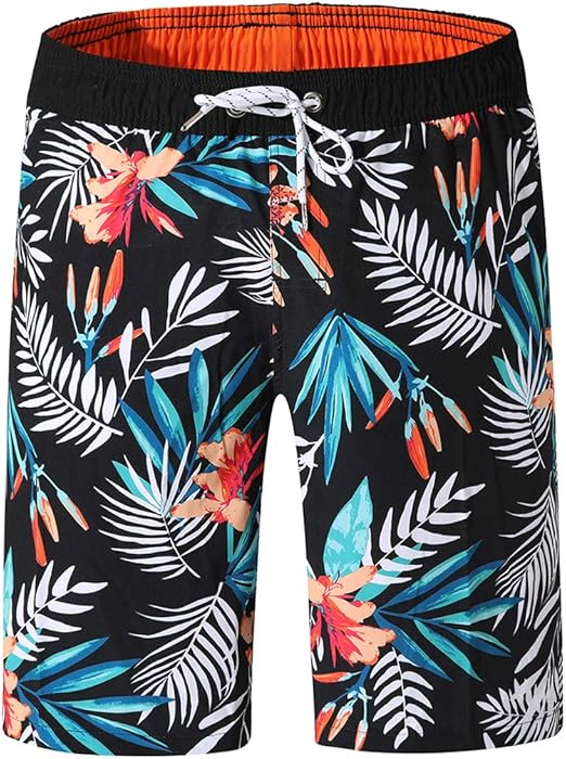 Amazon Sikimennzi サーフパンツ メンズ ショーツ 水着 海水 海パン 通気速乾 メッシュインナー付き 水着と普段着両方 ゴムウェストビーチパンツ ショートパンツ 通販