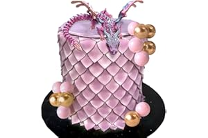 ROARING GOOD TIME 3D Printed Dragon Fantasy Fantasy Dragon Cake Topper Dragon Eggs Cake Decor Pink Balls Cake Decor for Baby Shower Birthday Wedding Party Supplies（Random colours）