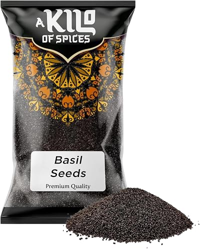 A Kilo of Spices Basil Seeds 1Kg Edible Sabja Tukmaria for Falooda Desserts