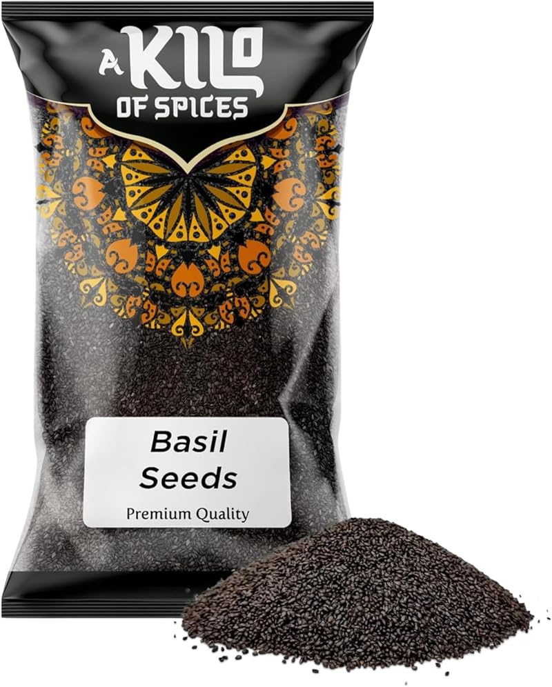 A Kilo of Spices Basil Seeds 1Kg Edible Sabja Tukmaria for Falooda Desserts