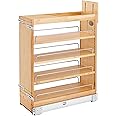 Rev-A-Shelf 8" Pullout Storage Organizer for Base Kitchen/Bathroom Cabinets with Soft-Close Full Extension Slides and Adjustable Shelves, 448-BCSC-8C