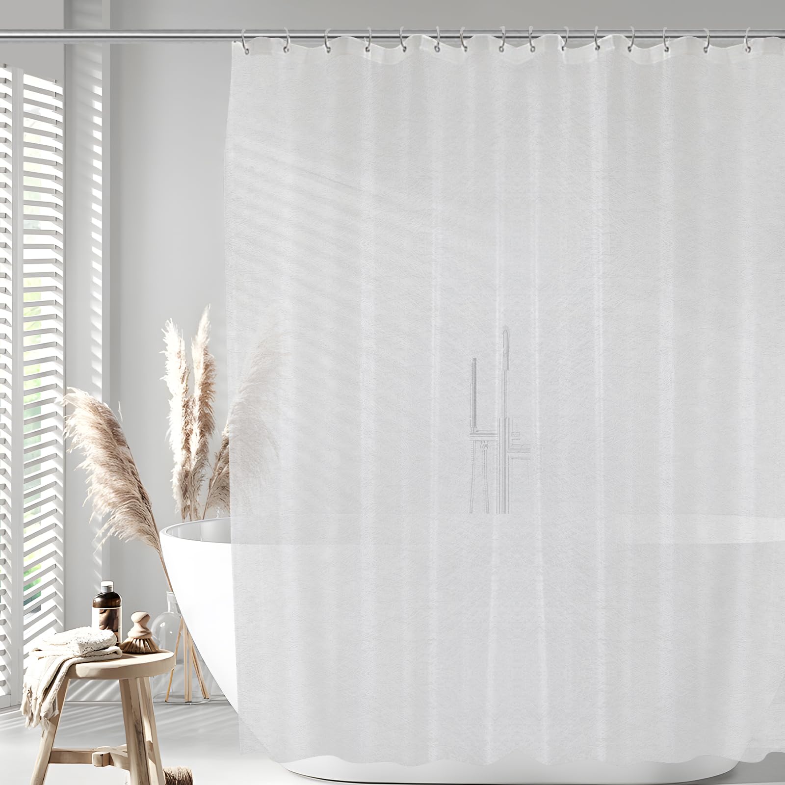 Aeici Heavy Duty Shower Curtain Mould Proof Waterproof Shower Curtain for Bathroom Bath W180 X H200 cm