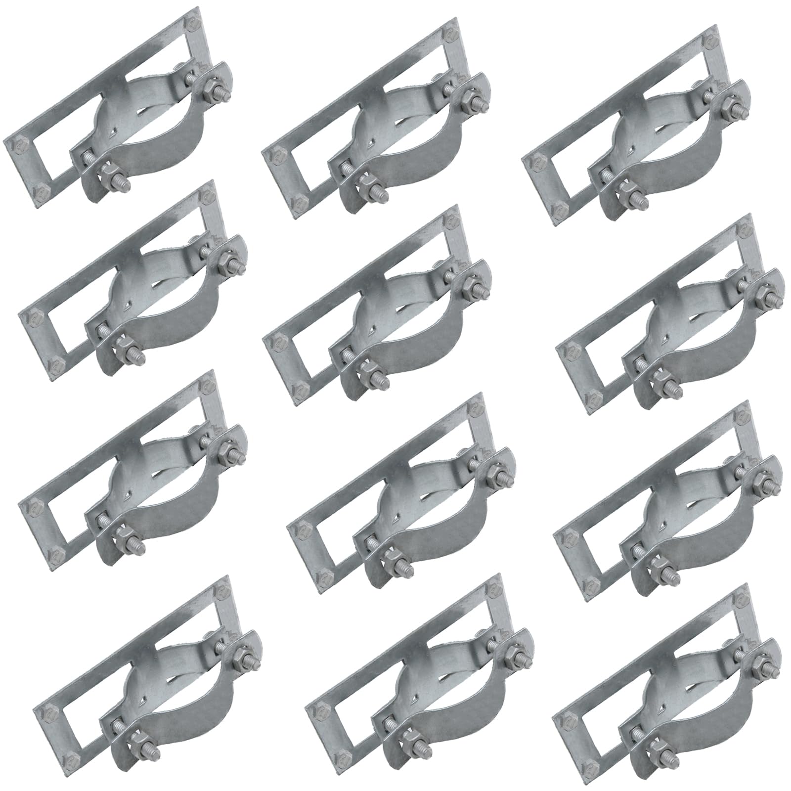Photo 1 of 2-3/8" Fence Bracket SupConn (12Pcs), Steel to Wood Fence Brackets,Fence Brackets for Metal Posts,Metal Fence Post Brackets - Fence Post Repair (Include Screws)