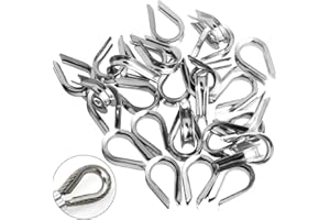 ASELECTED 50 PCS M4 304 Stainless Steel Thimble for 1/8" - 5/32" Diameter Wire Rope Cable Thimbles Rigging
