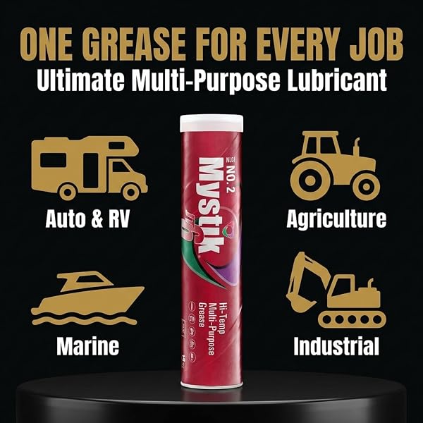 MYSTIK JT-6 HIGH TEMP GREASE TUBES FOR GREASE GUN, MULTI PURPOSE RED LITHIUM COMPLEX, NLGI 2, WHEEL BEARING GREASE, 14 OZ, 10 PACK