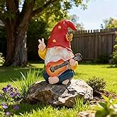 Garden Hippie Gnome Decor Statue,Funny Garden Gnomes with Peace Sign Decor Outdoor ,for House,Lawn,Patio and Porch, Gifts for Friend,Family.