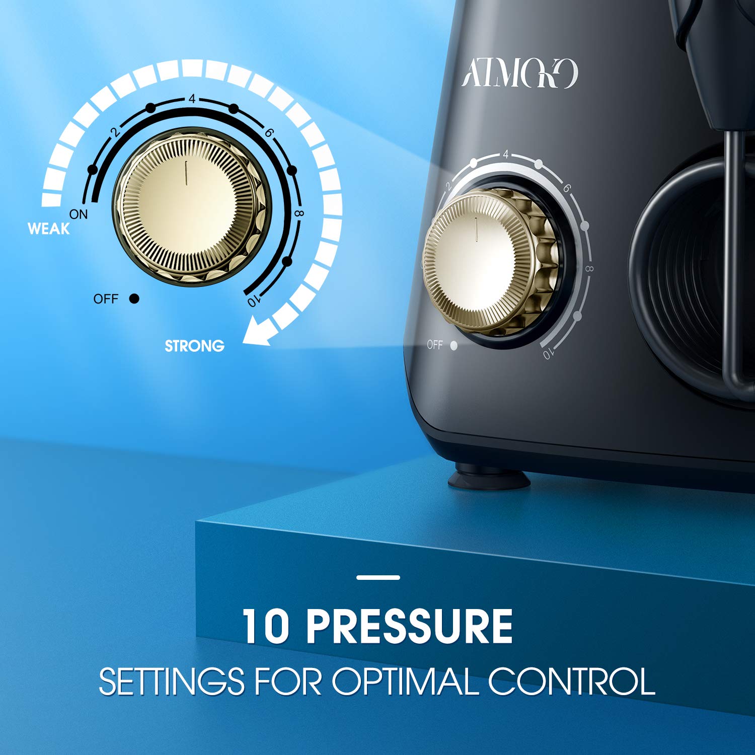ATMOKO Dental Water Flossers for Teeth Cleaning with 8 Multifunctional Jet Tips, 600ml Capacity, Professional ertop Oral Irrigator for Braces Care,Teeth Cleaner, Quiet Design, Black: Beauty
