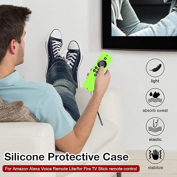 Funda protectora para control remoto funda de silicona a prueba de golpes funda protectora de silicona compatible con Amazon Voice Remote Lite Fire TV Stick Smart TV Remote Funda de silicona