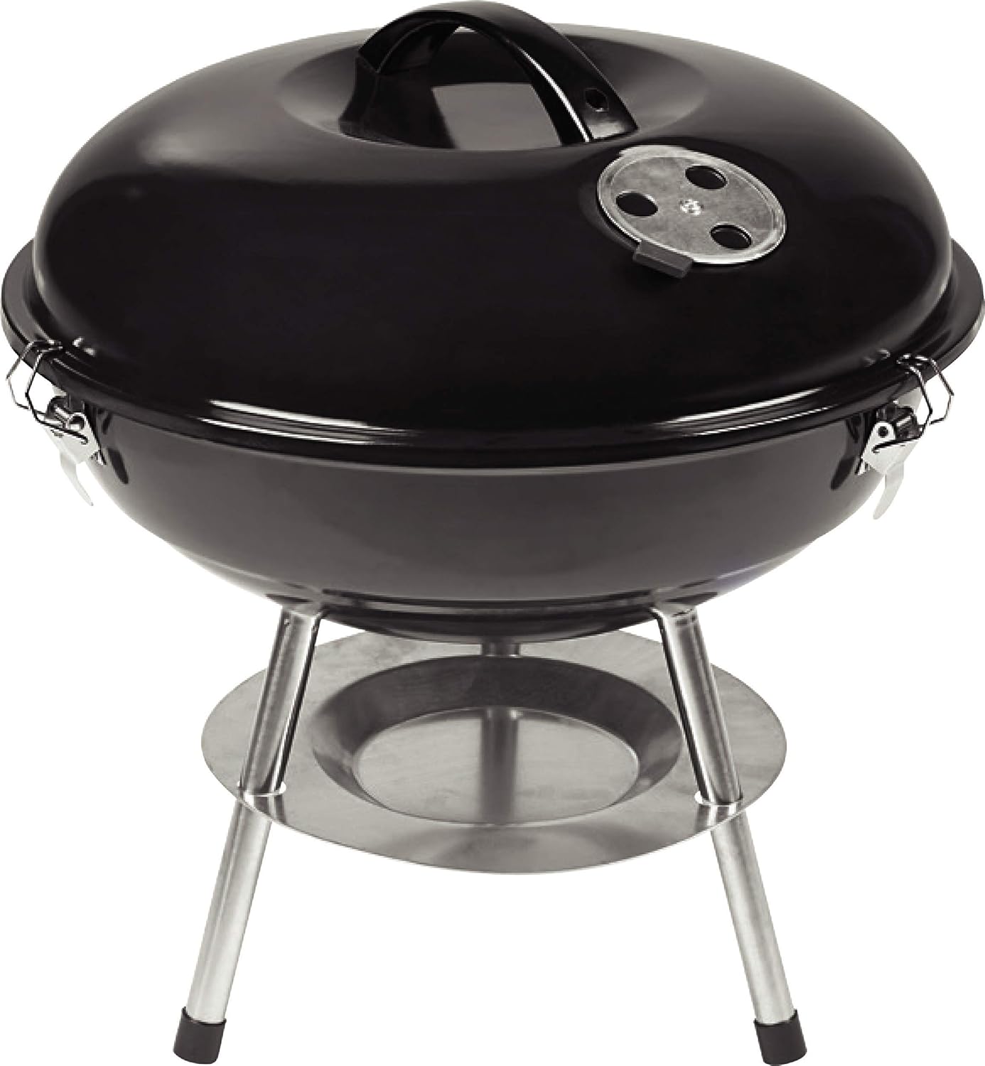 ACTIVA Grill Holzkohlegrill Rundgrill mit Deckel, schwarz, Ø 34 cm Grillfläche