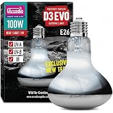 Arcadia D3 EVO UVB Basking Lamp 100W &ndash; Mercury Vapor Reptile Heat Lamp Bulbs for Bearded Dragons, Tortoises, Snakes and Turtle Tanks, UVA UVB Infrared Long Lasting Easy to Use Heat Bulb for Reptiles