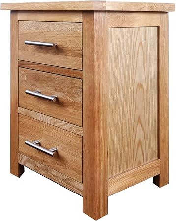 Oak Hard Wood Bedside Table In Light Oak Lacquer Finish Narrow Side Lamp Nightstand Wooden Drawered Cabinet Amazon Co Uk Kitchen Home